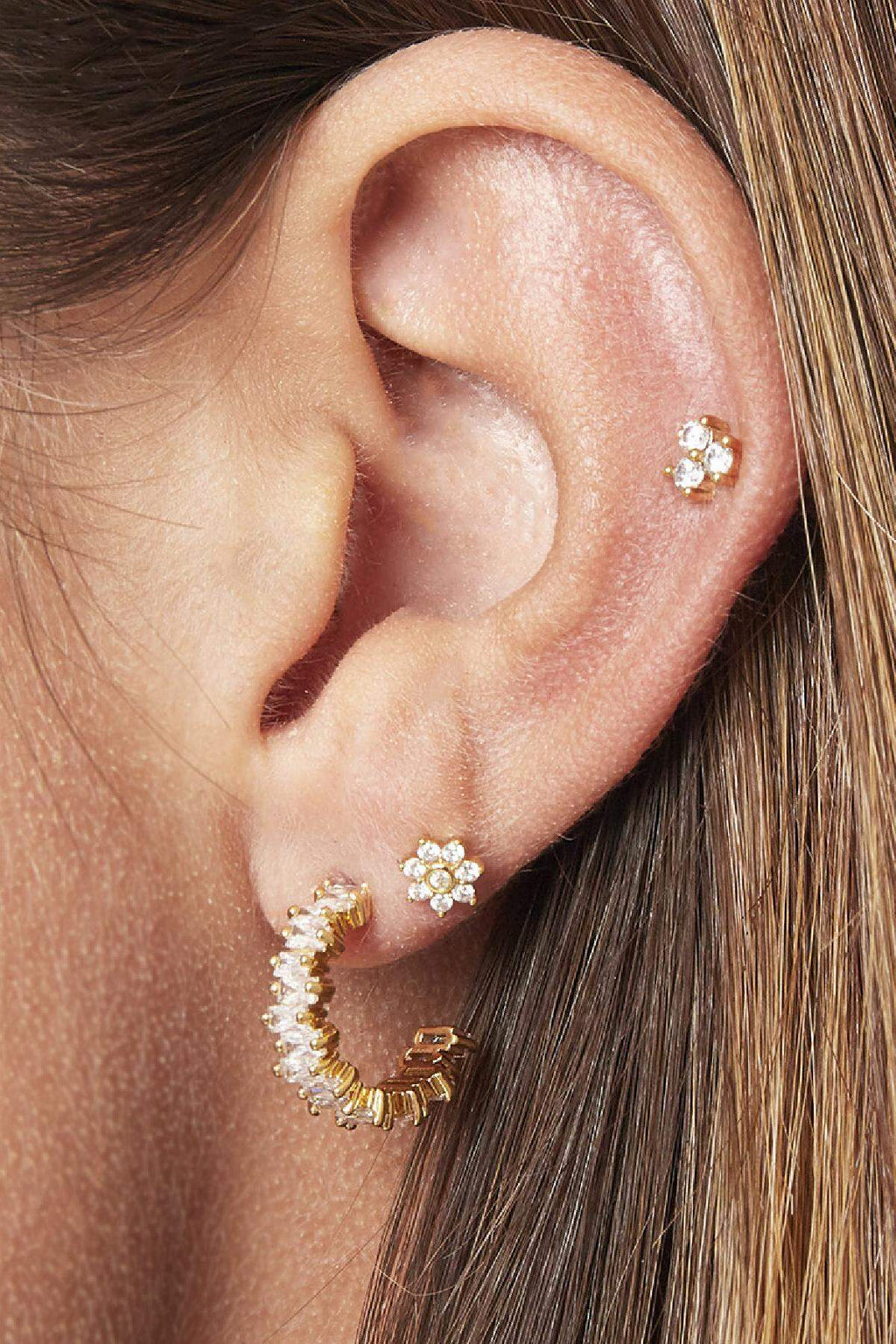 Earrings In Style Gold Color Copper