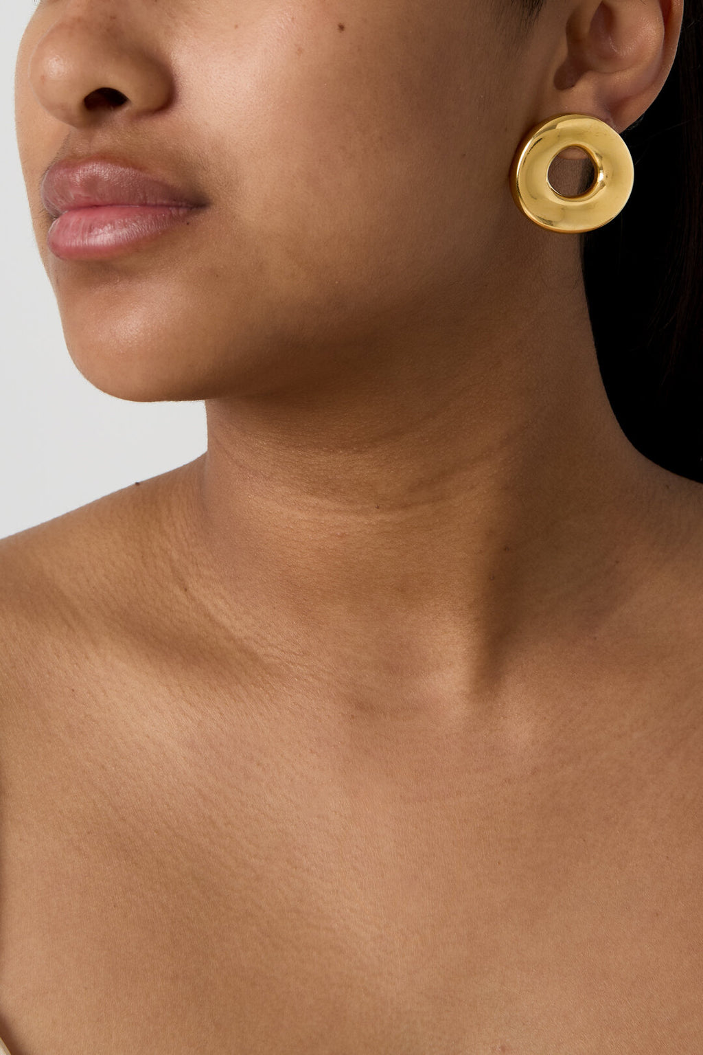 Statement earrings in a donut shape