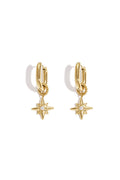 Earrings with shooting star on a small ring