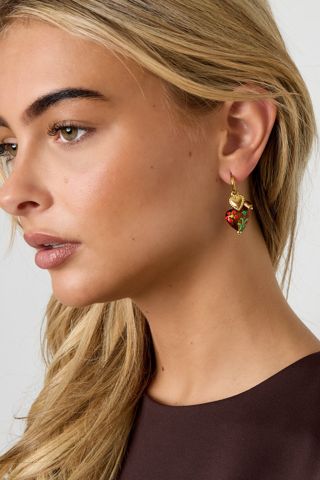 Stainless Steel Drop Earrings Heart Casual Daily Simple Series Women's jewelry
