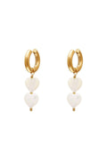 Pearl hearts earrings - #summergirls collection White Gold Color Sea Shells