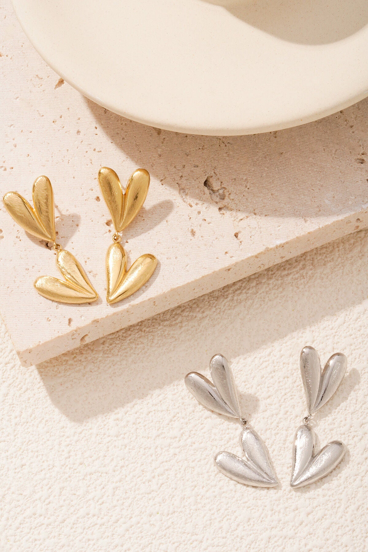 double heart earrings
