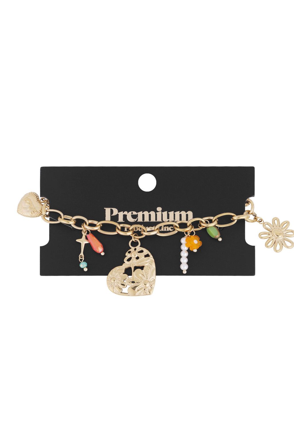 link bracelet with large charms