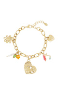 link bracelet with large charms