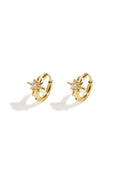 Hoop earrings with shooting star and stone