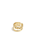 3-layer ring with round details and stones