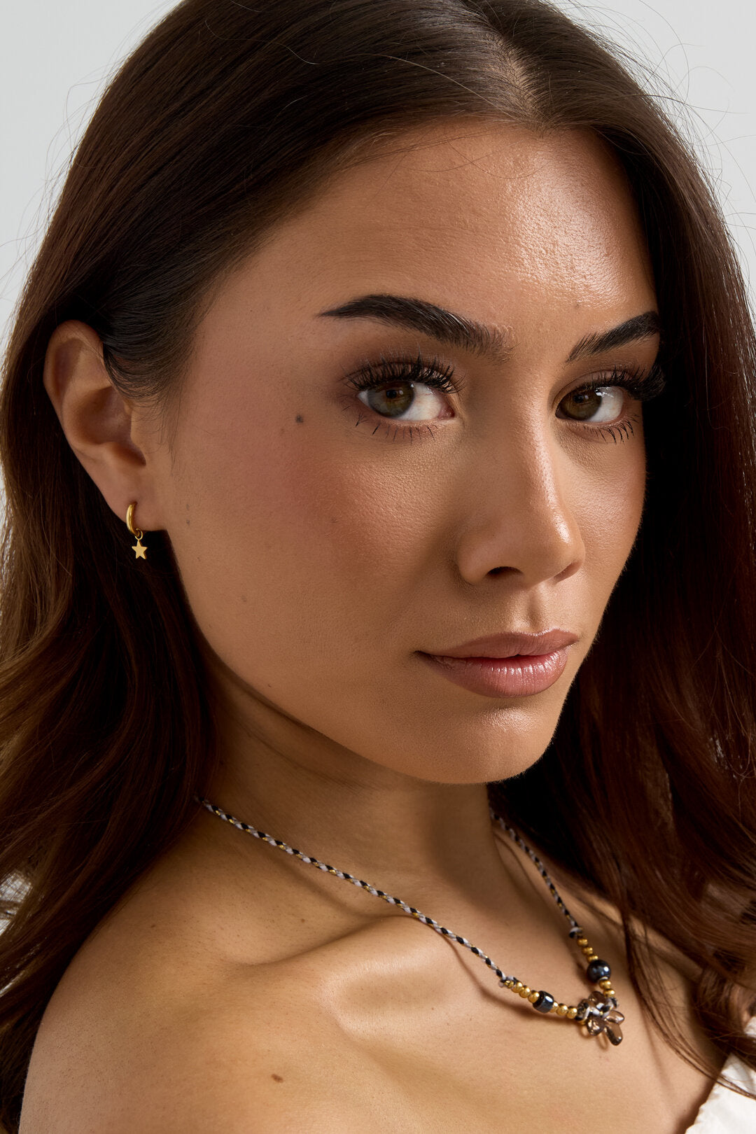 Earrings Star Silver Color Stainless Steel