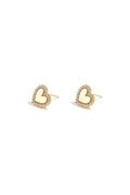 Heart-shaped stud earrings with set edges