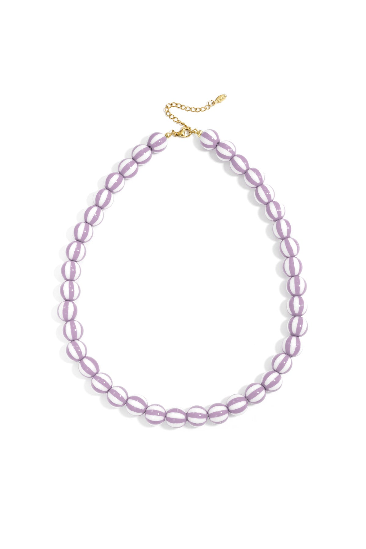 Bead necklace with striped beads