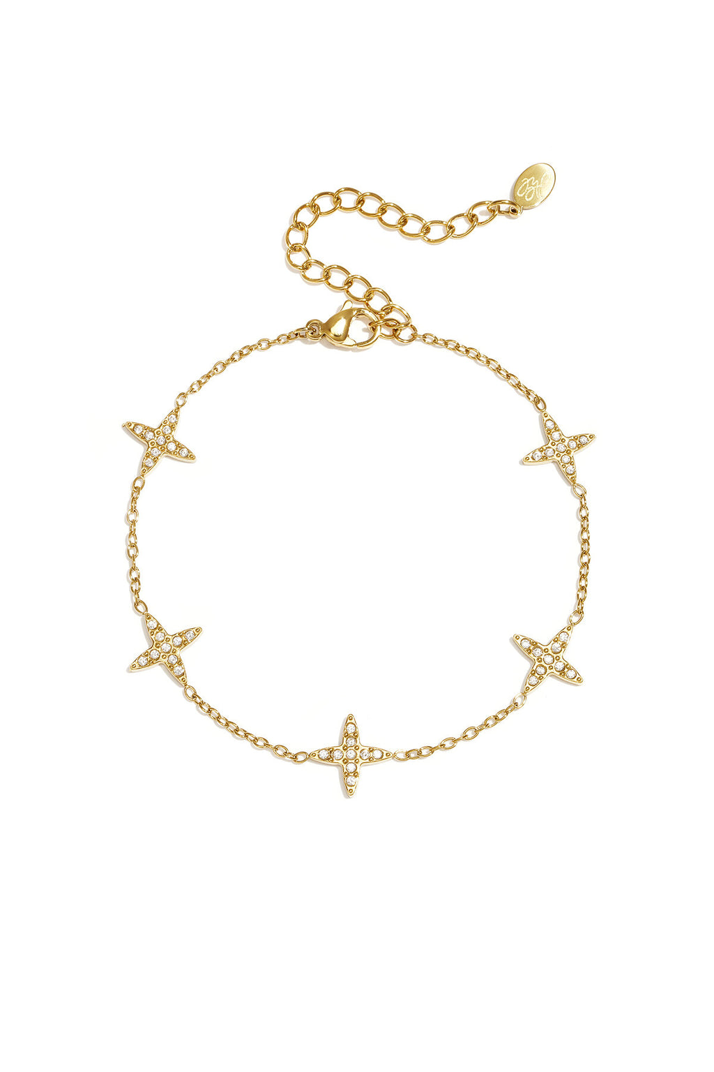 Bracelet with clover motif and inlaid clovers