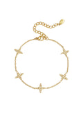 Bracelet with clover motif and inlaid clovers