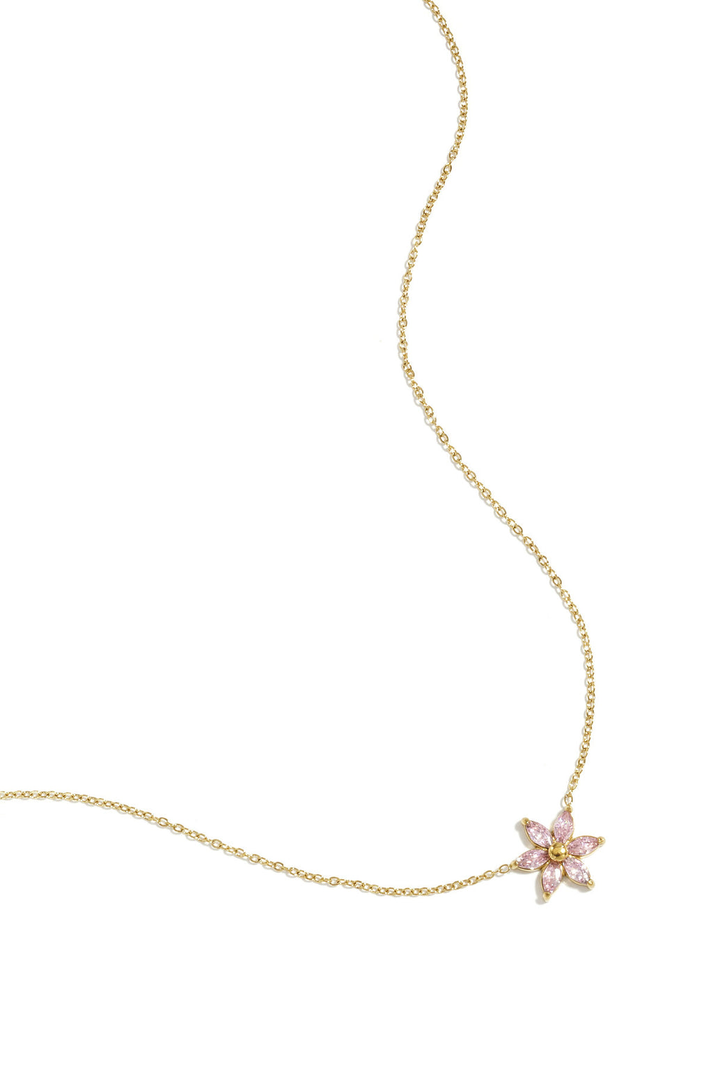 Necklace with rhinestone flower