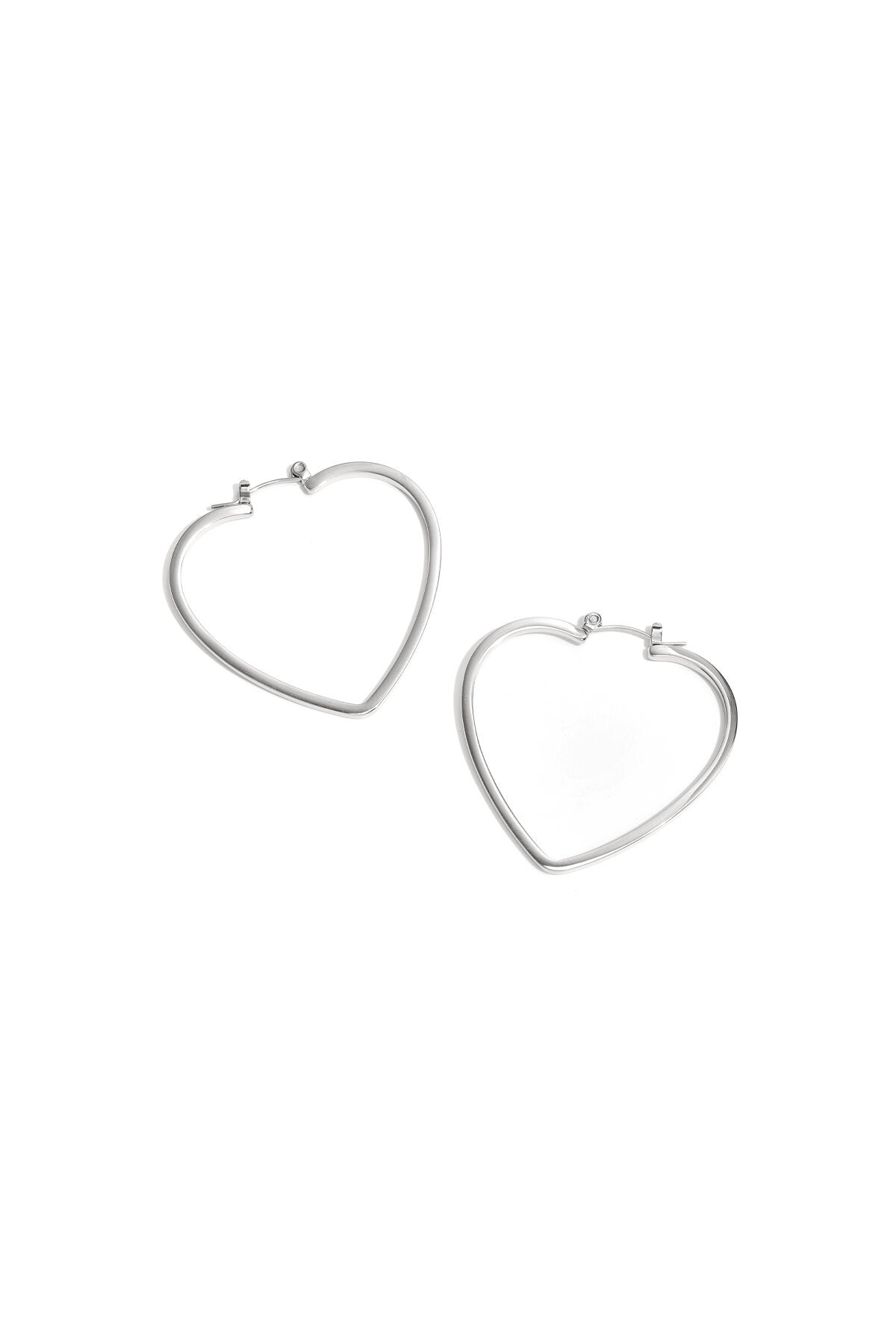 Minimalist heart hoop earrings
